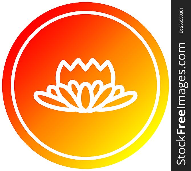 lotus flower circular icon with warm gradient finish. lotus flower circular icon with warm gradient finish