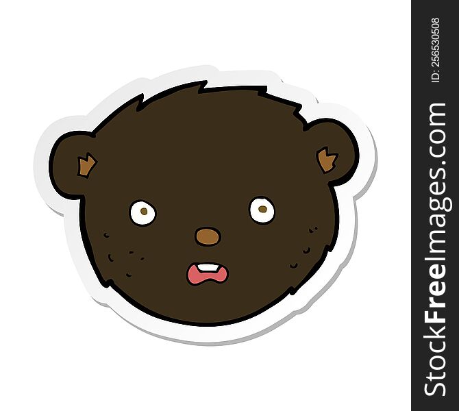 sticker of a cartoon black bear face