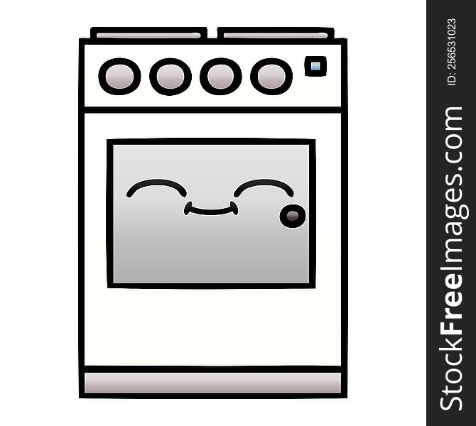 Gradient Shaded Cartoon Kitchen Oven