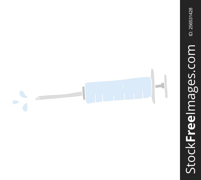 Flat Color Illustration Of A Cartoon Medical Needle