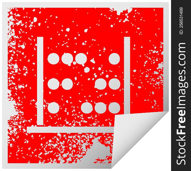 Distressed Square Peeling Sticker Symbol Maths Abacus
