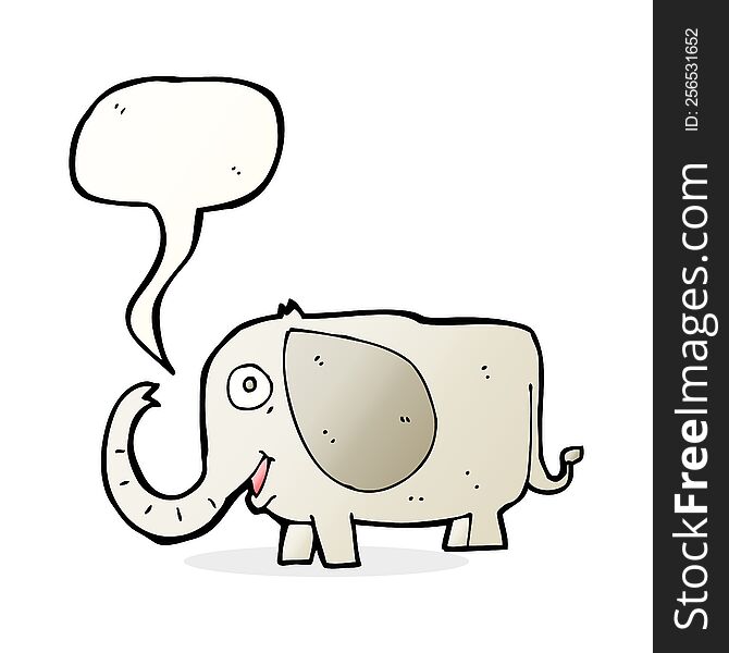 cartoon baby elephant with speech bubble