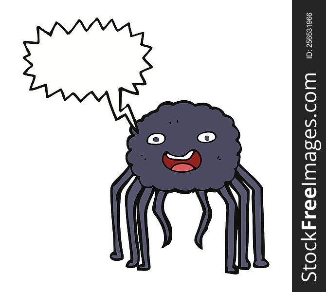 cartoon spider with speech bubble