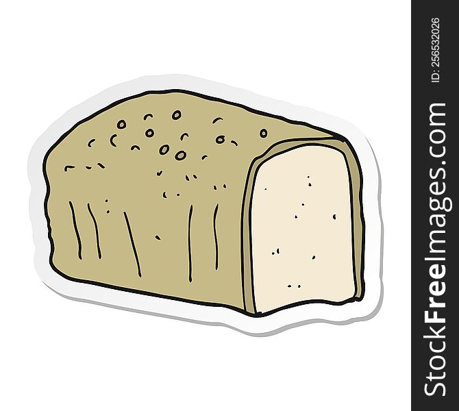 Sticker Of A Cartoon Bread