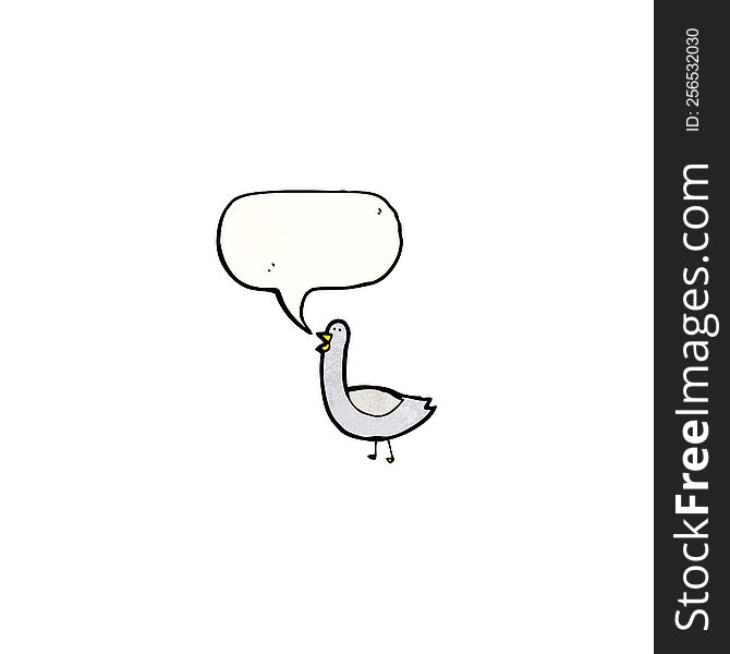 cartoon pigeon with speech bubble