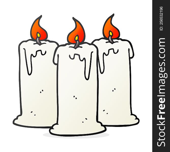 cartoon burning candles