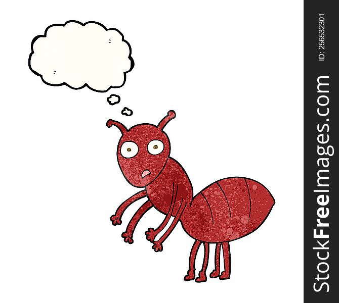 thought bubble textured cartoon ant