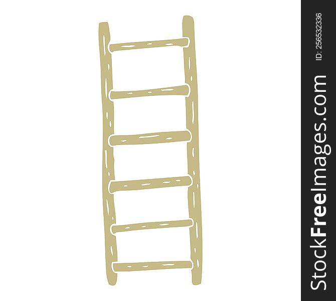 Flat Color Illustration Of A Cartoon Ladder