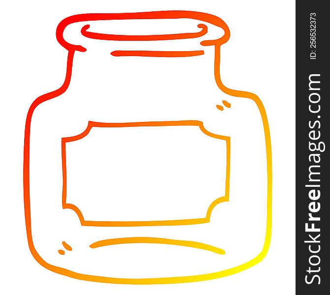 Warm Gradient Line Drawing Cartoon Empty Jar