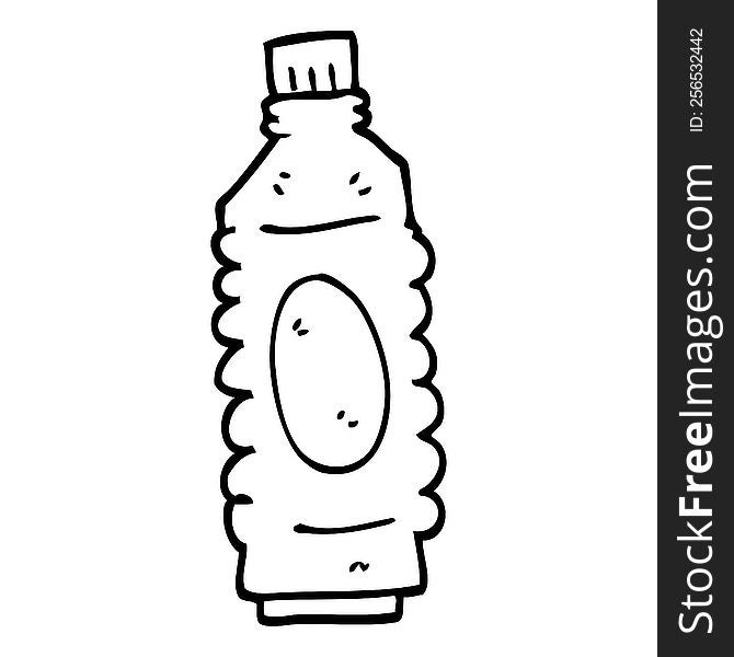 line drawing cartoon drinks bottle
