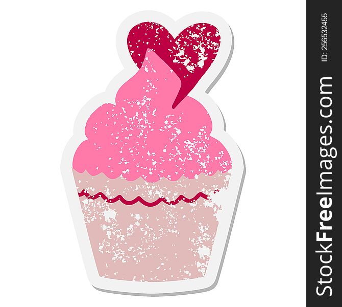 valentine cup cake grunge sticker