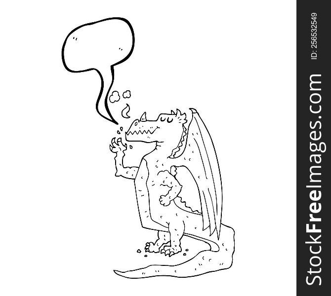 Speech Bubble Cartoon Happy Dragon
