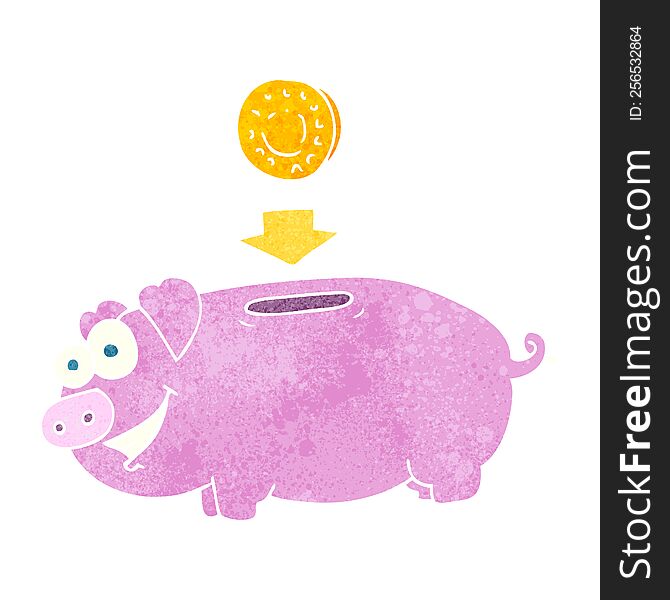 Retro Cartoon Piggy Bank