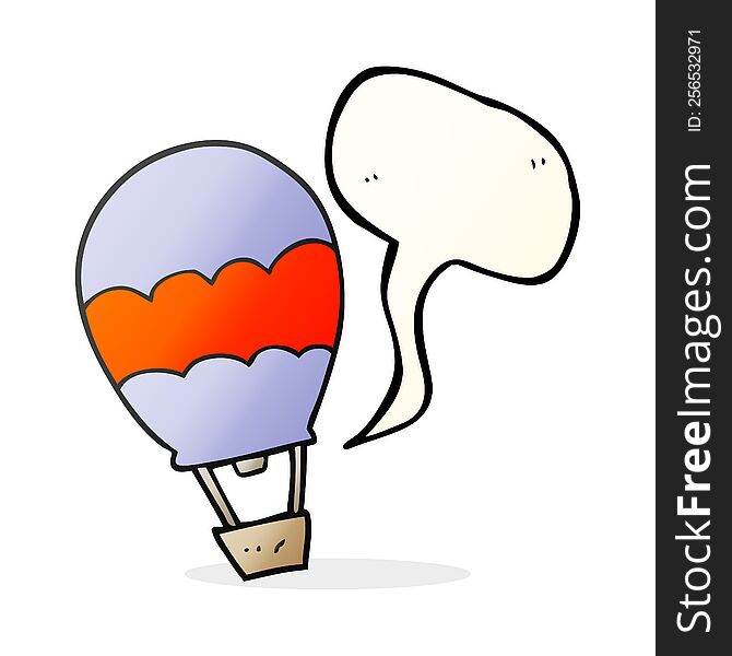 freehand drawn speech bubble cartoon hot air balloon