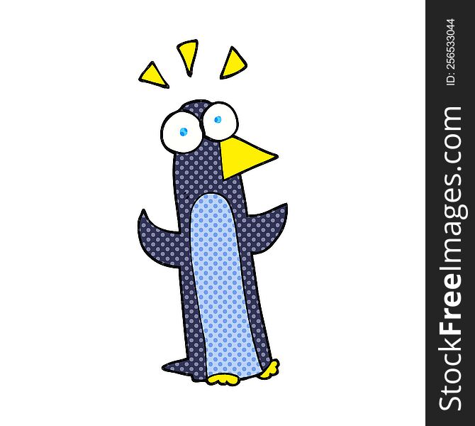 Cartoon Surprised Penguin