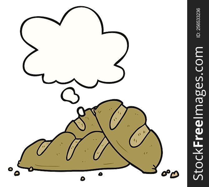 cartoon loaves of bread with thought bubble. cartoon loaves of bread with thought bubble