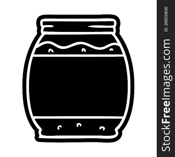 cartoon icon of a strawberry jam. cartoon icon of a strawberry jam