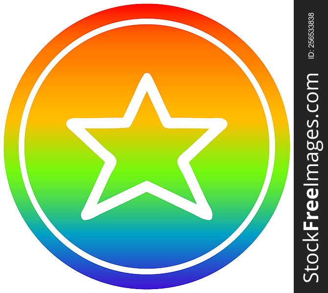 Star Shape Circular In Rainbow Spectrum