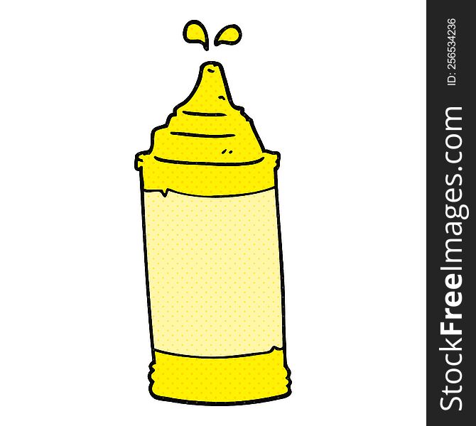 freehand drawn cartoon mustard bottle