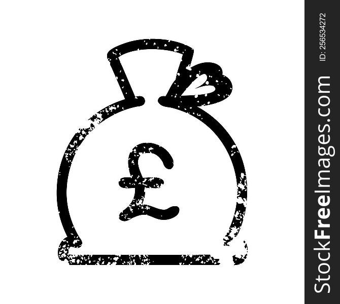 money sack distressed icon symbol