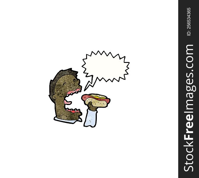 cartoon man eating junk food