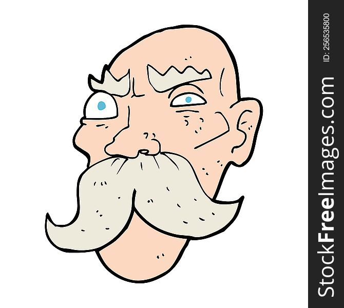 cartoon angry old man