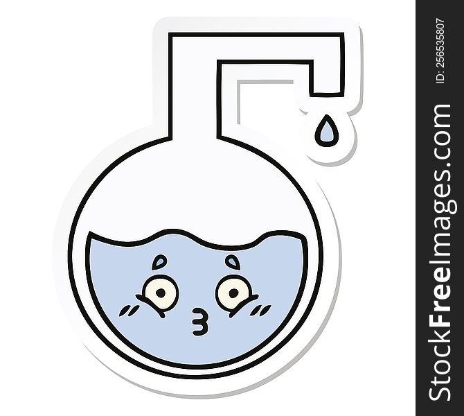 Sticker Of A Cute Cartoon Science Experiment