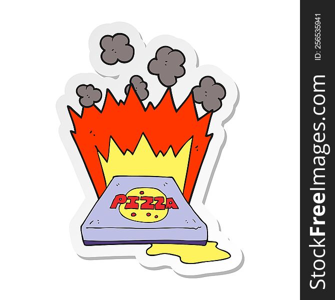 Sticker Of A Cartoon Amazing Pizza