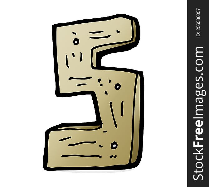 cartoon wooden number