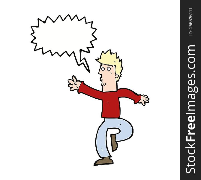 Cartoon Urgent Man With Speech Bubble