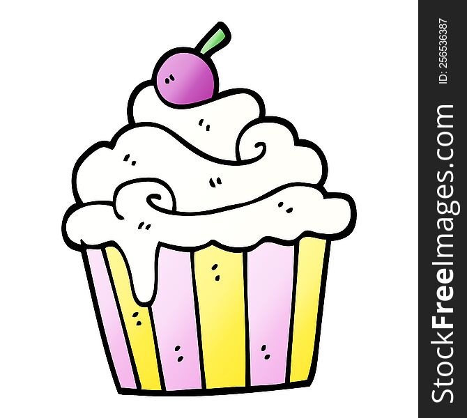 vector gradient illustration cartoon cup cake