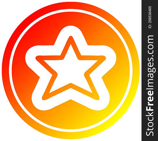 star shape icon with warm gradient finish. star shape icon with warm gradient finish