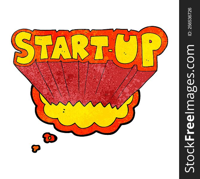 freehand drawn thought bubble textured cartoon startup symbol