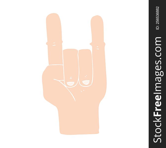flat color illustration of a cartoon devil horns hand symbol