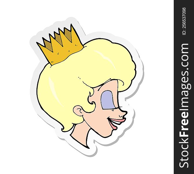 sticker of a cartoon princess