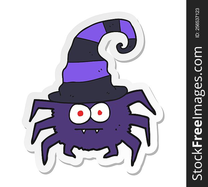 sticker of a cartoon halloween spider