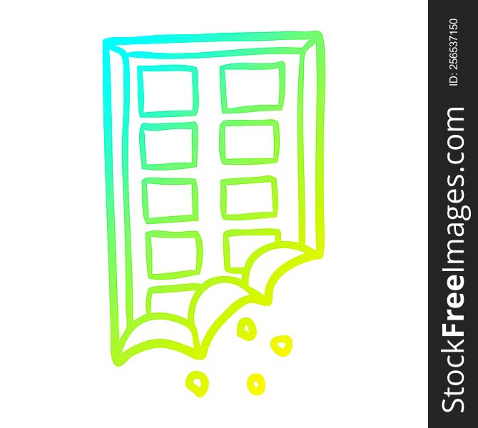 cold gradient line drawing of a bar of chocolate