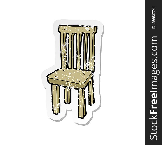 retro distressed sticker of a cartoon wooden chair