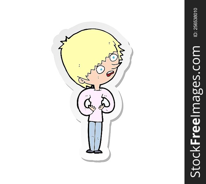 sticker of a cartoon shocked woman
