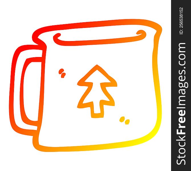 warm gradient line drawing of a cartoon tin can