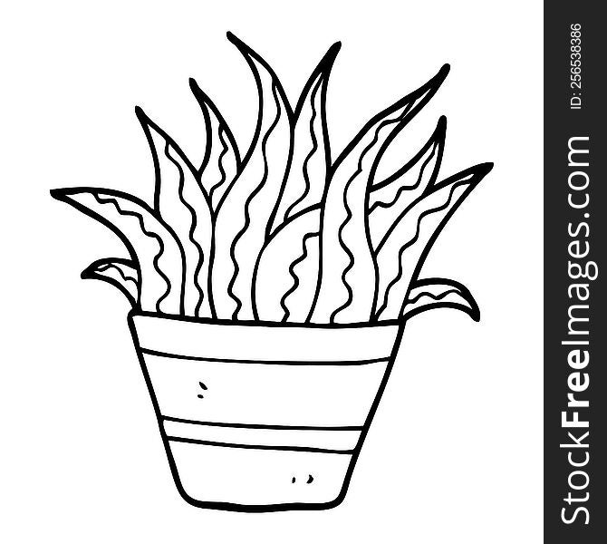 line drawing cartoon plant