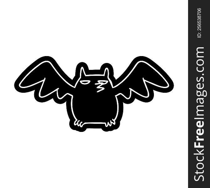 cartoon icon of a night bat. cartoon icon of a night bat