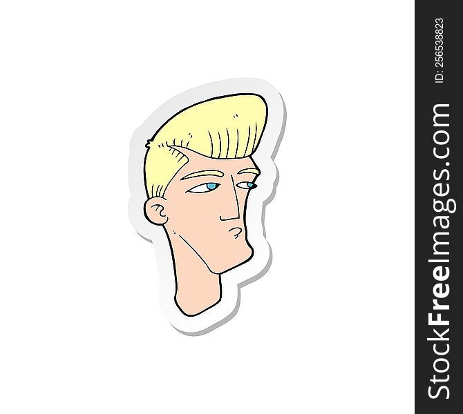 Sticker Of A Cartoon Cool Fashion Guy