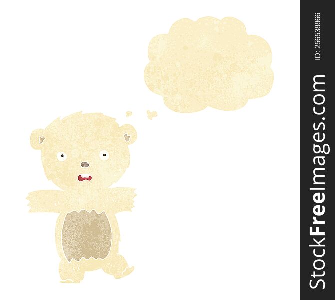 Cartoon Shocked Polar Bear Cub With Thought Bubble