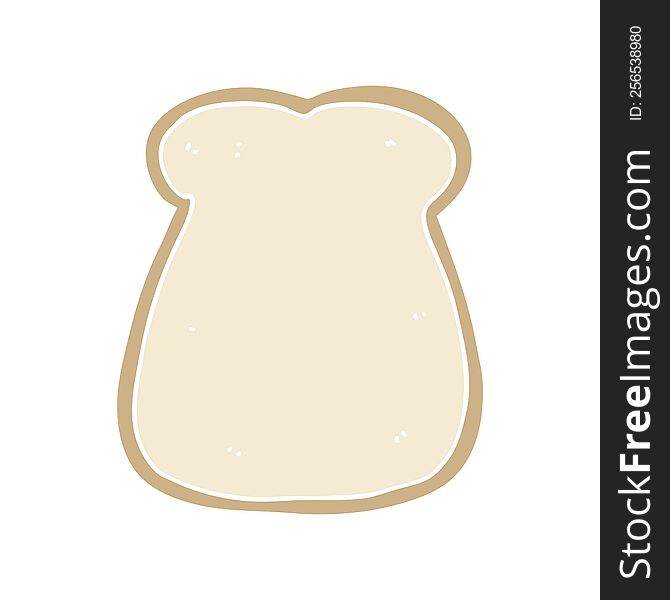 flat color style cartoon slice of bread