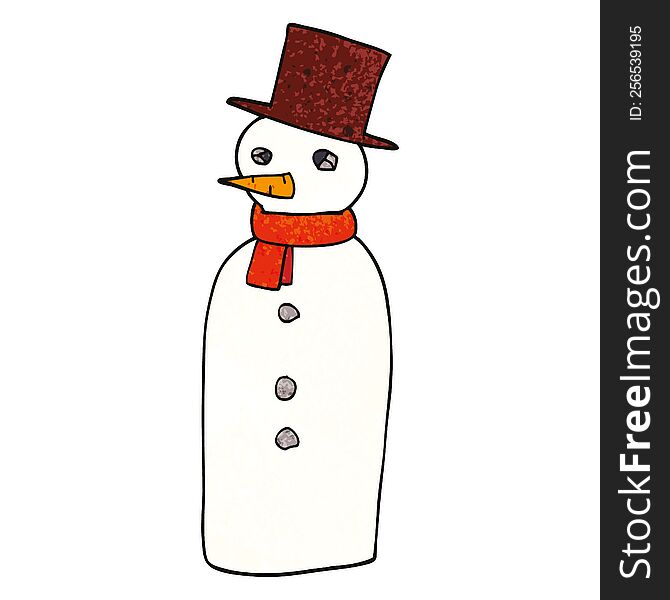 cartoon doodle snowman