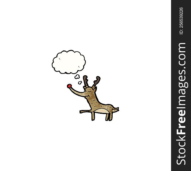 Cartoon Reindeer With Thought Bubble