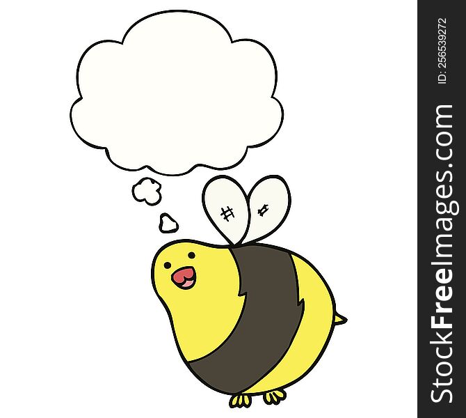 Cartoon Bee And Thought Bubble