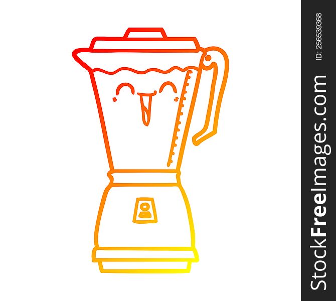 Warm Gradient Line Drawing Cartoon Food Processor