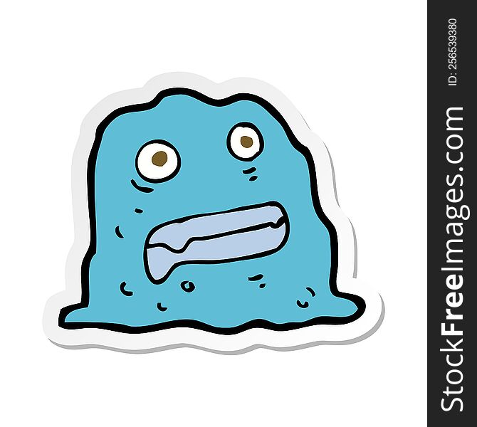 sticker of a cartoon slime creature